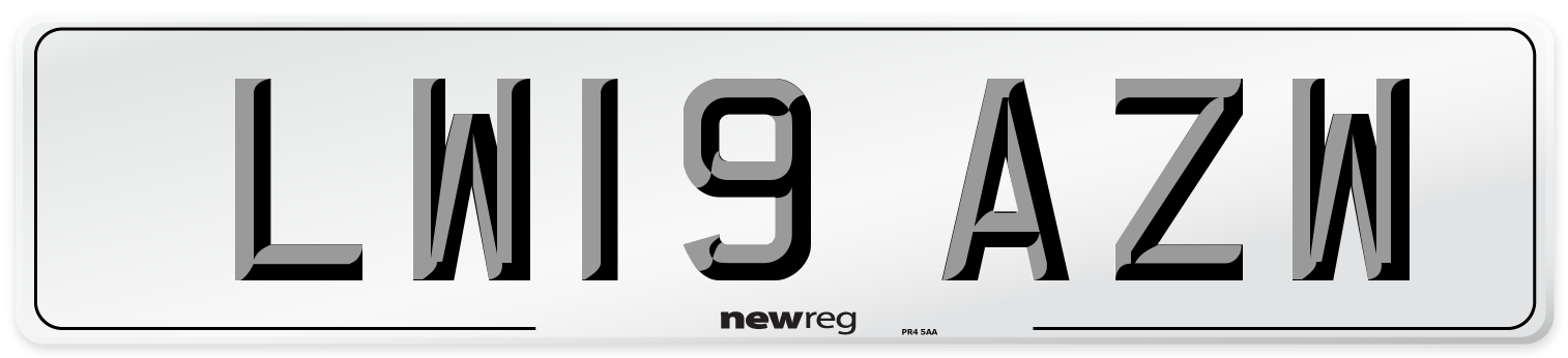 LW19 AZW Number Plate from New Reg